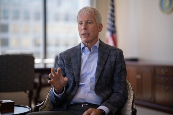 Energy Secretary Chris Wright speaks to the Washington Examiner during an interview at his office in Washington, D.C.