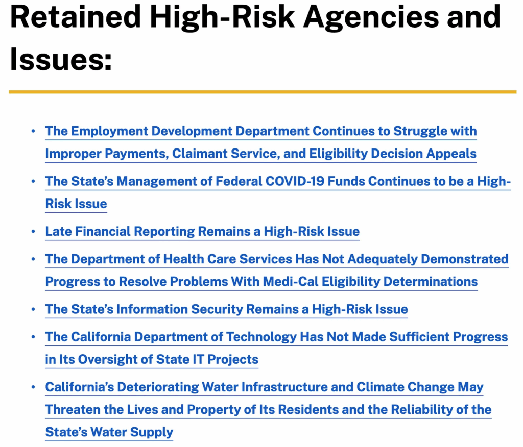 screenshot california auditor report