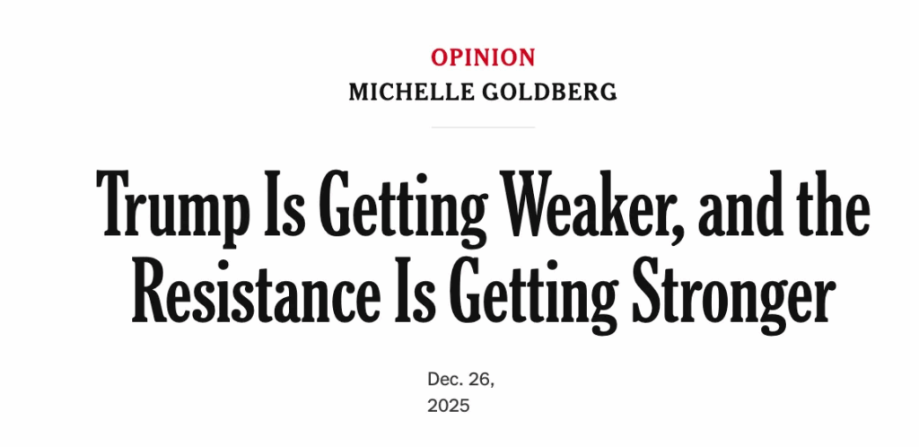 headline: 'trump is getting weaker, and the resistance is getting stronger'