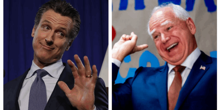 Gavin Newsom laughs after Tim Walz claims he's too masculine: 'I'm not bulls**tting'