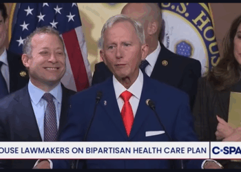 Rep. Jeff Van Drew talking at a press conference.
