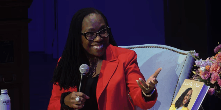 Ketanji Brown Jackson speaking during an event.