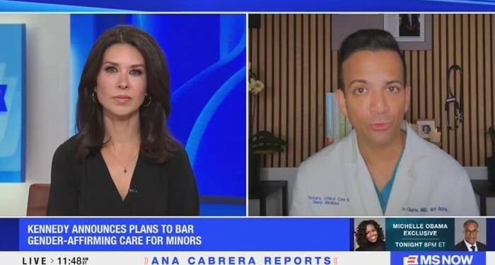 MS NOW Freaks Out At Trump Admin Blocking 'Gender-Affirming Care' For Minors