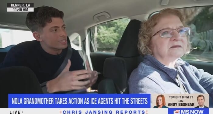 MS NOW Plugs 'Grandmother' Who Stalks ICE, Invokes the Holocaust