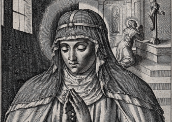 illustration of saint praying