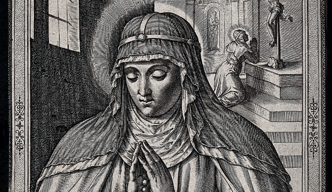 illustration of saint praying