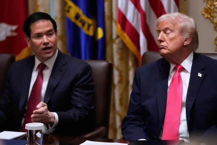 Secretary of State Marco Rubio and President Donald Trump.