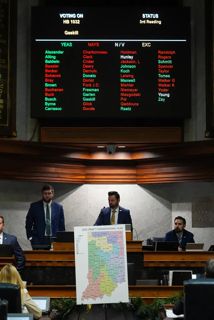 Indiana Lt. Gov. Micah Beckwith awaits the final vote in an effort to redistrict the state's congressional map