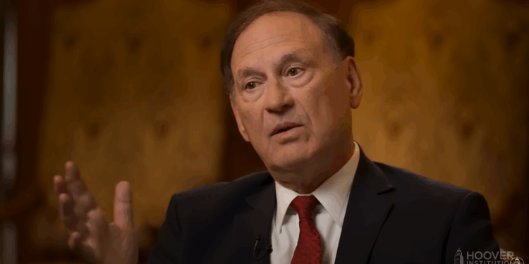 Sam Alito giving an interview.