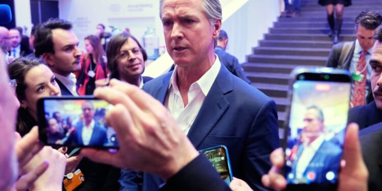 Newsom claims Trump administration blocked his Davos address