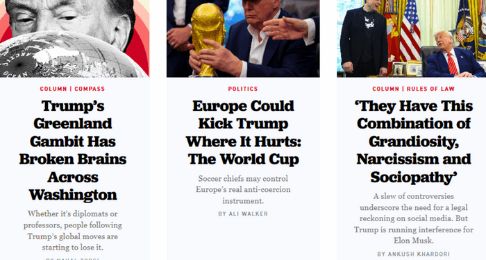 Politico's Red Hot Trump Hate Illustrated by ALL Their Featured Magazine Stories