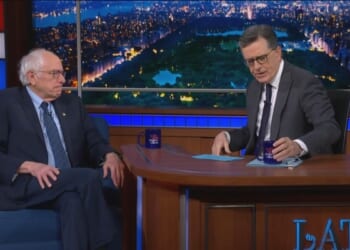 Colbert Hosts Sanders For a Four-Segment Long Softball Interview