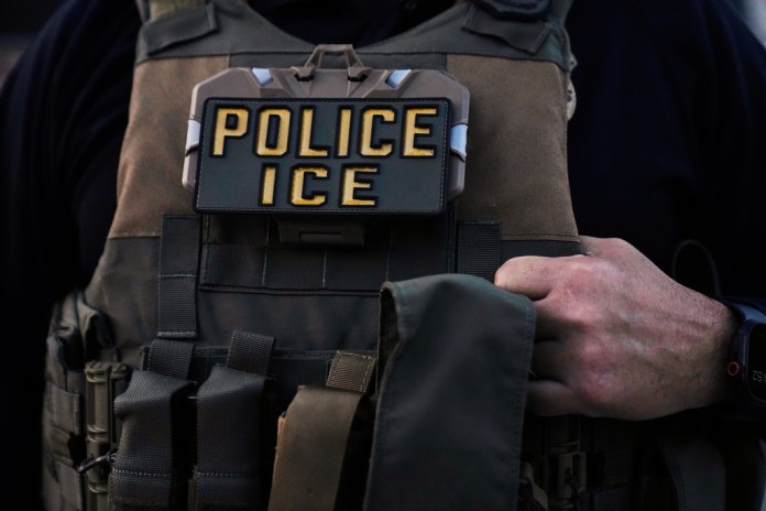 An Immigration and Customs Enforcement officer's vest.