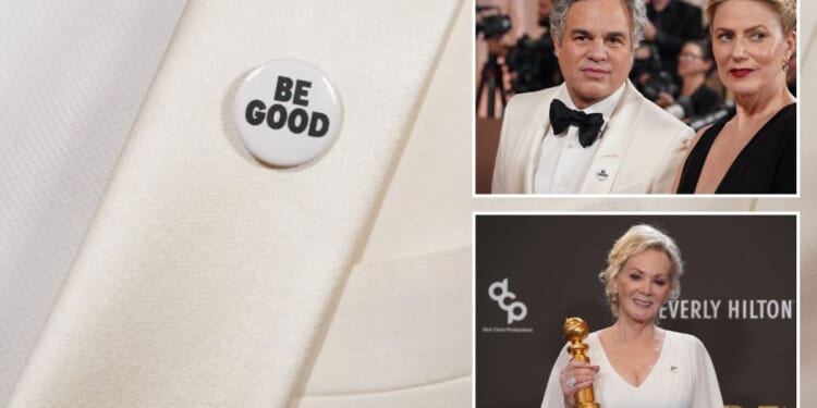 Hollywood actors and actresses wear anti-ICE pins at Golden Globes