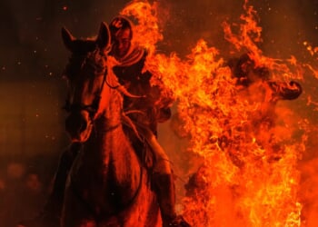 Horses leap through flames and pets go to church in Spanish animal rituals honoring St Anthony