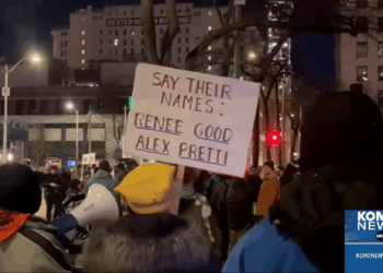 leftist Anti-ICE protester sign