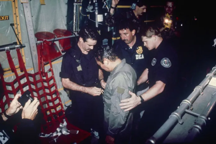 Manuel Noriega arrested by U.S. law enforcement in 1989