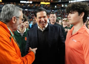 Marco Rubio supports Hurricanes at national championship with Trump