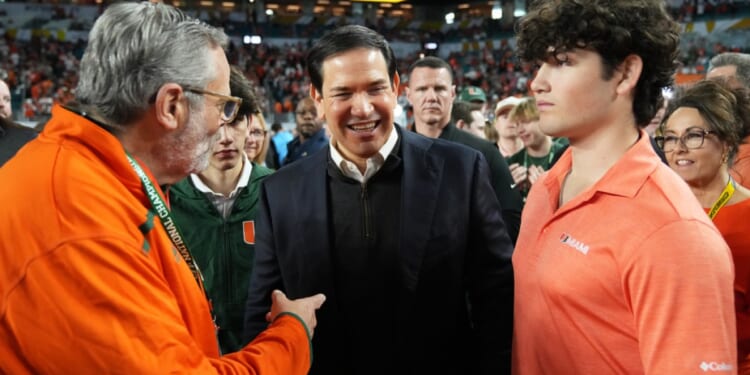 Marco Rubio supports Hurricanes at national championship with Trump