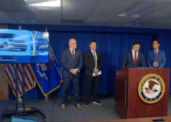 DOJ press conference discussing prosecution of alleged fraud