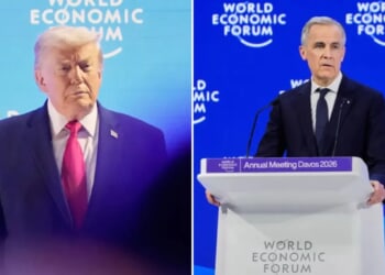 Trump singles out 'ungrateful' Mark Carney during Davos speech