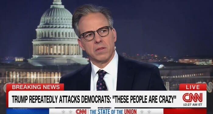Jake Tapper Clutches His Pearls Over Trump Calling Dems ‘Crazy’ and Omits Why