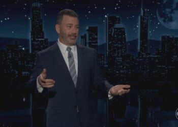 Kimmel Hails Protestor With Sign That Called Trump 'Racist Sexist Nazi POTUS''