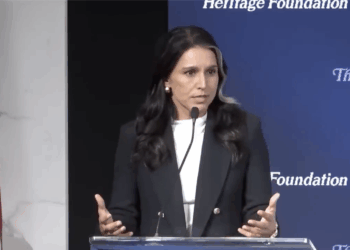 Director of National Intelligence Tulsi Gabbard speaks at a Heritage Foundation event.
