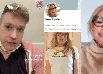 two screenshots of nurses recording themselves