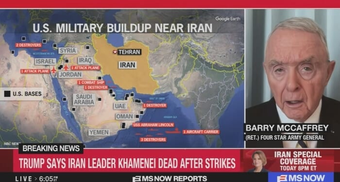 MS NOW’s McCaffrey Predicts Failure In Iran