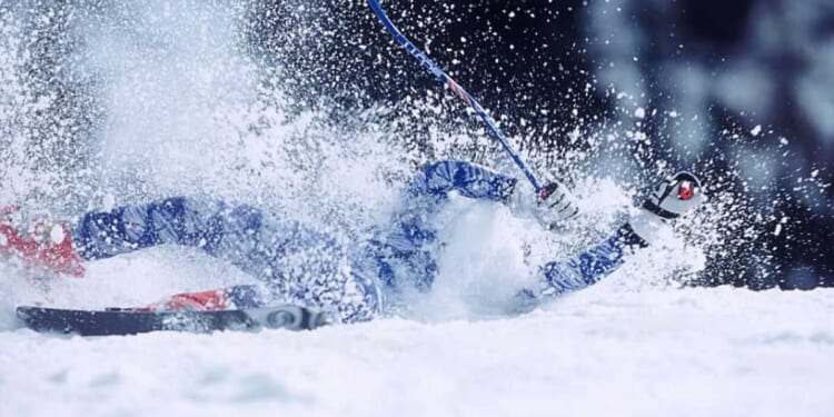 All downhill from here: An aging hot dog hangs up his skis