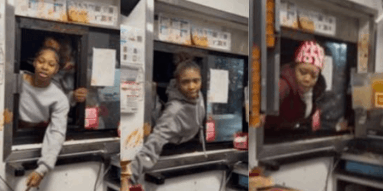 Unhinged females caught on video going absolutely ballistic at Wendy's drive-thru window as employees take cover