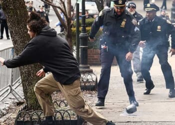 Counter-protester lights explosive amid anti-Mamdani protest, utters 'Allahu Akbar' — but NYC mayor rips 'bigotry and racism'