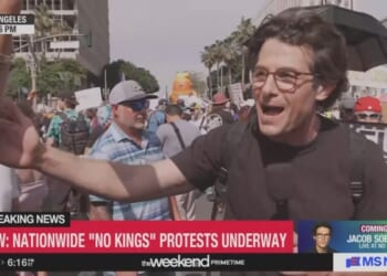 MS NOW’s ‘No Kings’ Cringe Reel -- Reporter Drags Protester Into Shot
