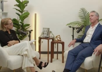 Couric Asks Newsom 'Are You Just Ridiculously Good-Looking?'