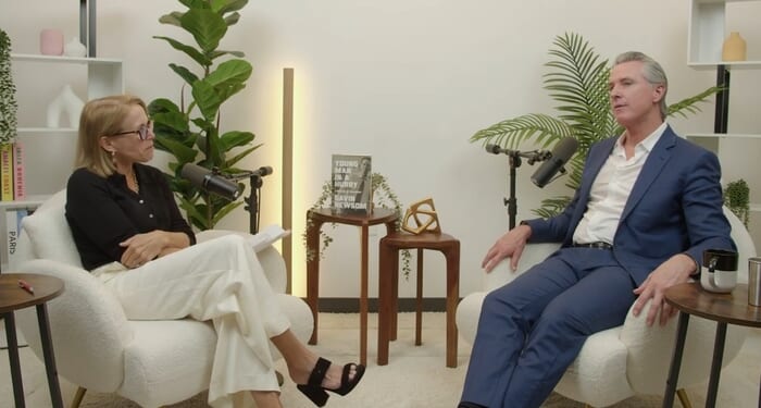 Couric Asks Newsom 'Are You Just Ridiculously Good-Looking?'