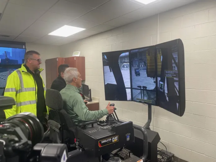 Former Chicago mayor Rahm Emmanuel at the operating engineers training facility in Howell, Michigan on Monday, March 9, 2026. (Salena Zito/Washington Examiner)