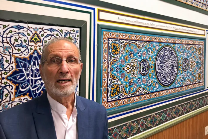 Abolfazl Nahidian, of the Manassas Mosque in Manassas, Va., poses after after a press conference, Tuesday, Aug. 10, 2021, in which he and other Muslim leaders asked the Biden administration to release a set of religious tiles that have been confiscated because the shipment was considered a violation of sanctions on Iran. (AP PhotoMatt Barakat)