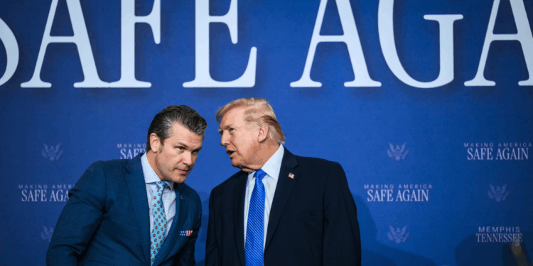 Pete Hegseth and Donald Trump