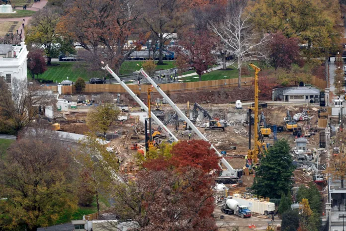 White House ballroom construction.