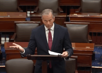 John Thune talking on the Senate floor.