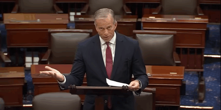 John Thune talking on the Senate floor.