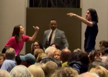 Pro-Palestine protests at Cory Booker synagogue book tour event