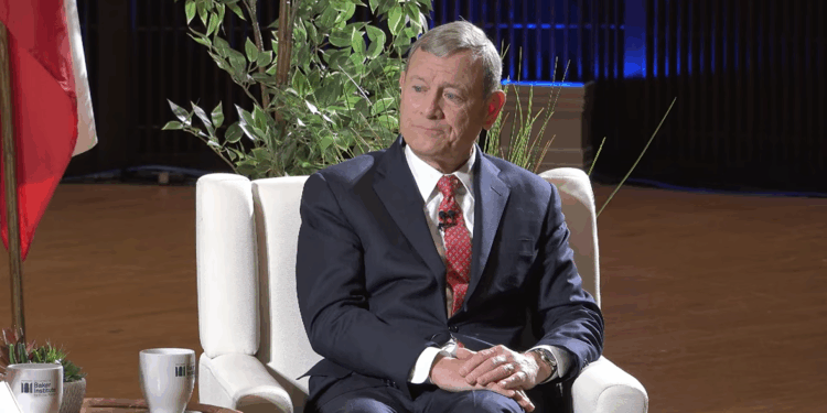 John Roberts giving an interview.