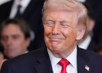 Trump silent on Kristi Noem firing during first public appearance