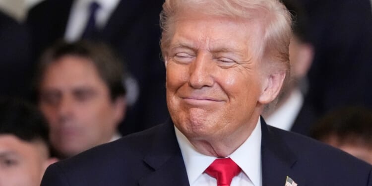 Trump silent on Kristi Noem firing during first public appearance