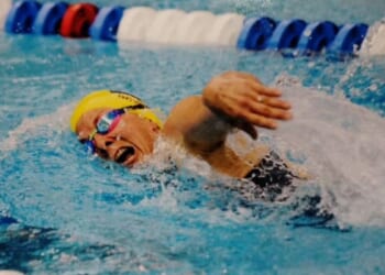 Angie Griffin swims