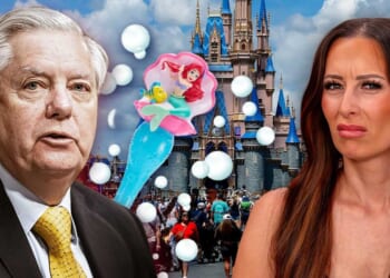 Lindsey Graham spotted holding bubble wand at Disney World during shutdown