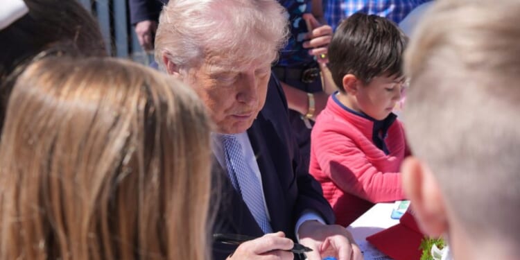 Trump jokes Biden would use autopen for autographs at Easter