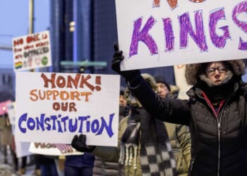 VIDEO: Female No Kings protester wearing phallic costume tossed to the ground by cop — and faces a slew of charges